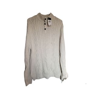 NWT Chaps men's L cable knit sweater